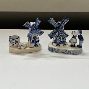 Dutch Hand Painted Windmill Scenes with Iconic Items from Holland